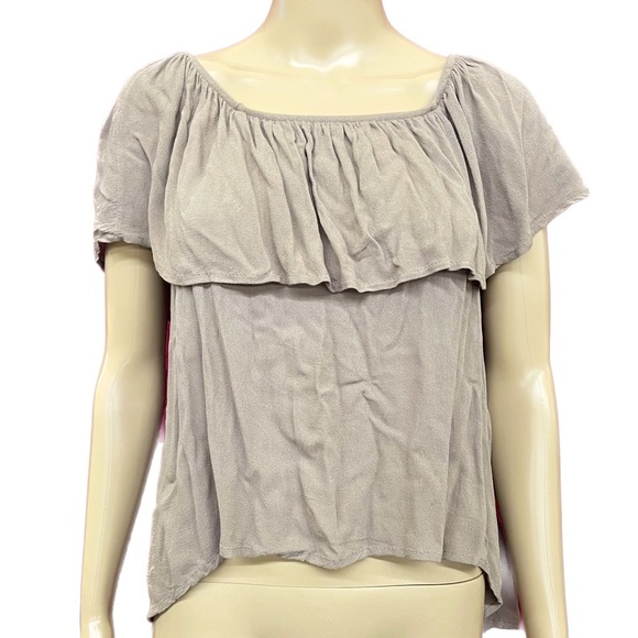 Honey Punch On/Off Shoulder Cropped Blouse Size Medium - Picture 2 of 5